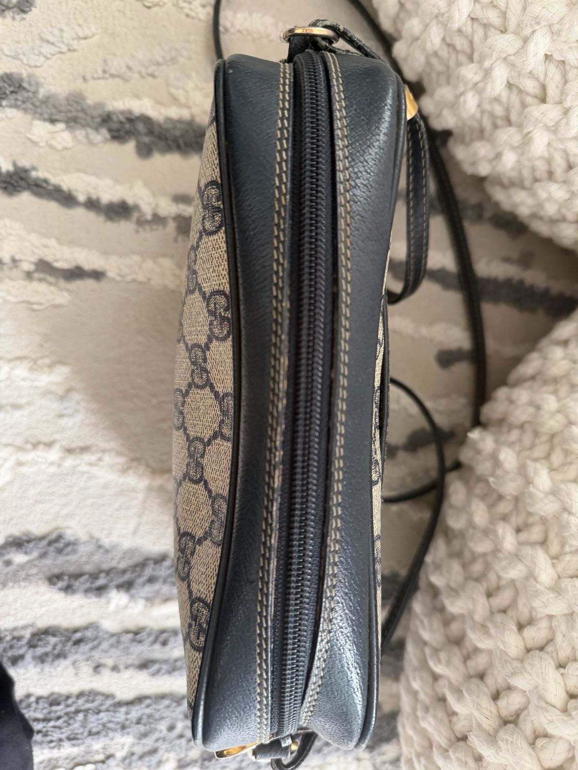 Gucc Vintage Monogram Camera Bag Sling Crossbody