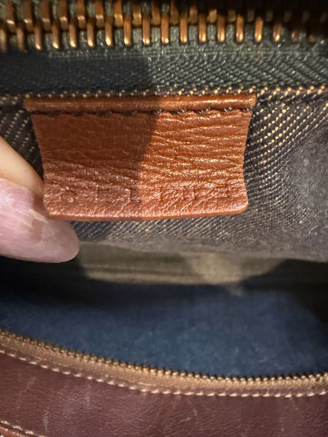 Celine Denim Macadam Bowler Tote Shoulder Bag