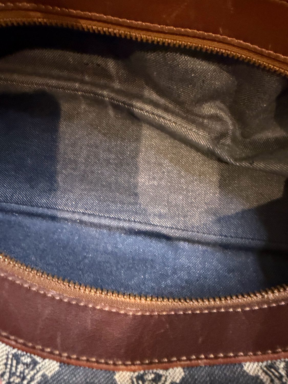 Celine Denim Macadam Bowler Tote Shoulder Bag