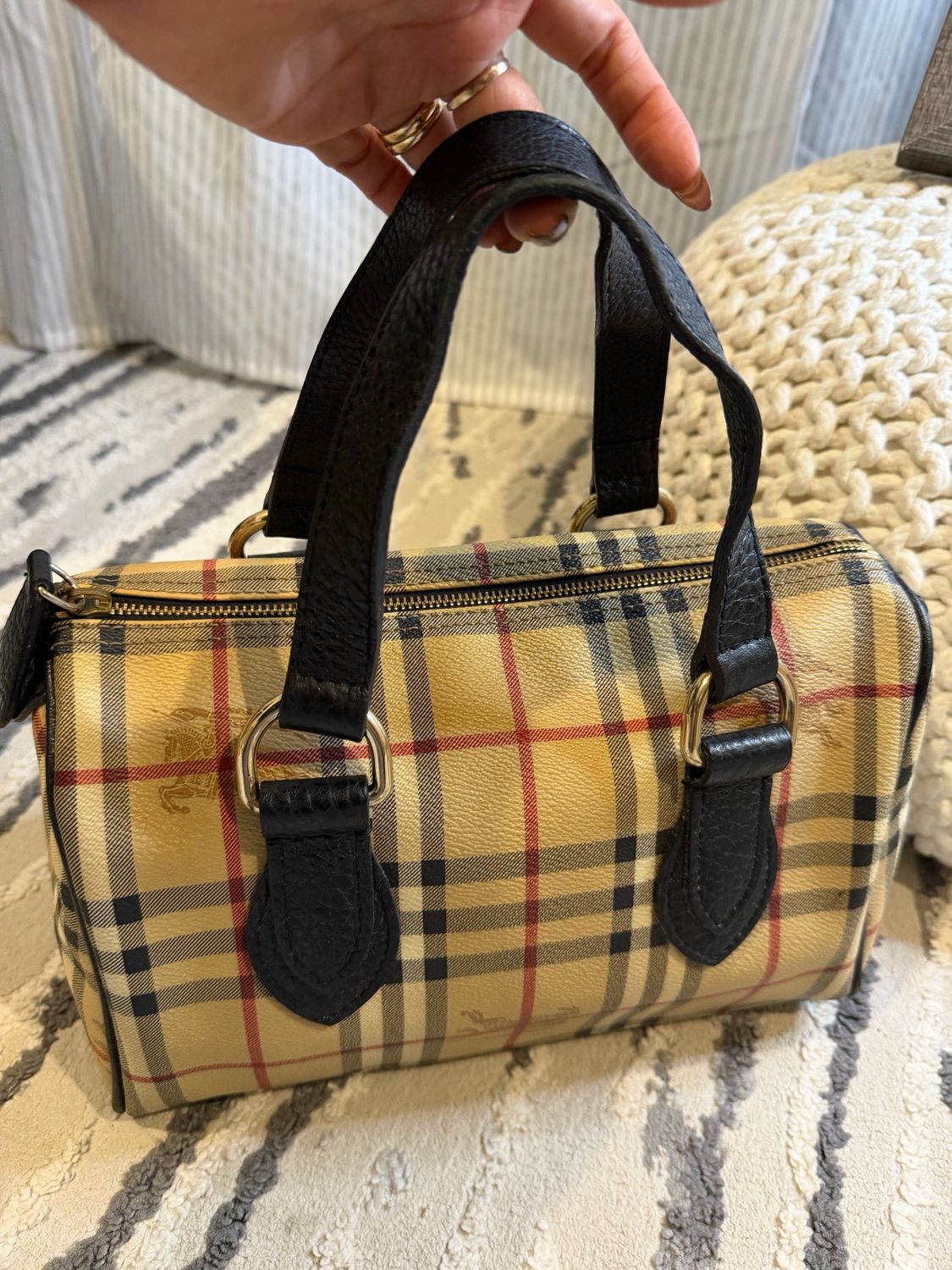 Burberry Haymarket Check Boston Bowler Tote