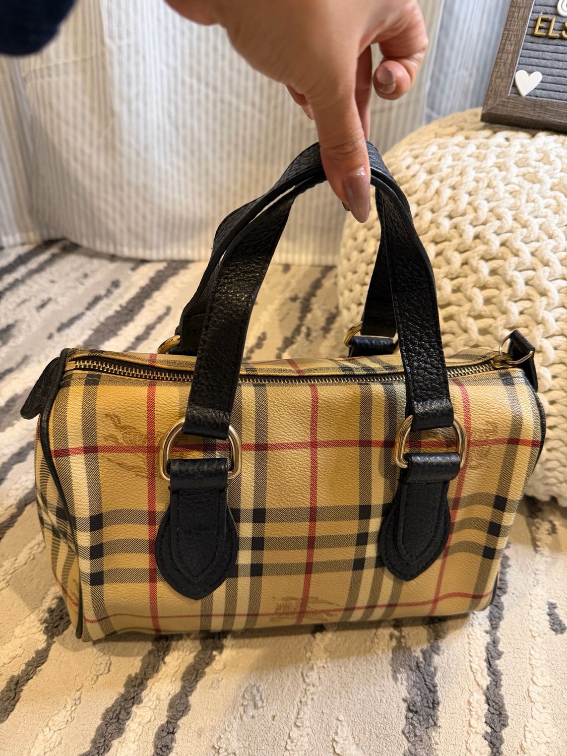 Burberry Haymarket Check Boston Bowler Tote