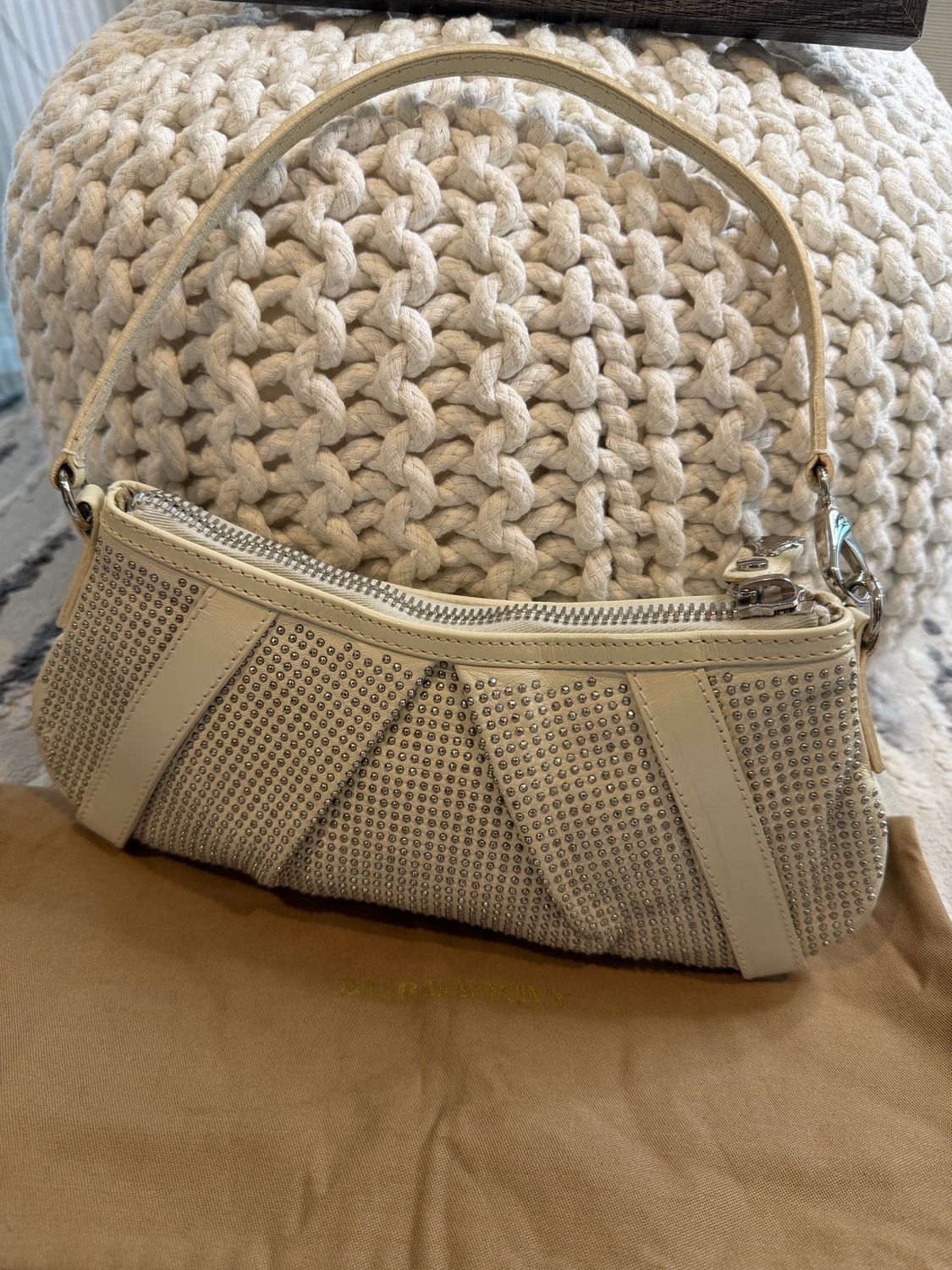 Burberry Hobo Pochette Studded Shoulder Leather