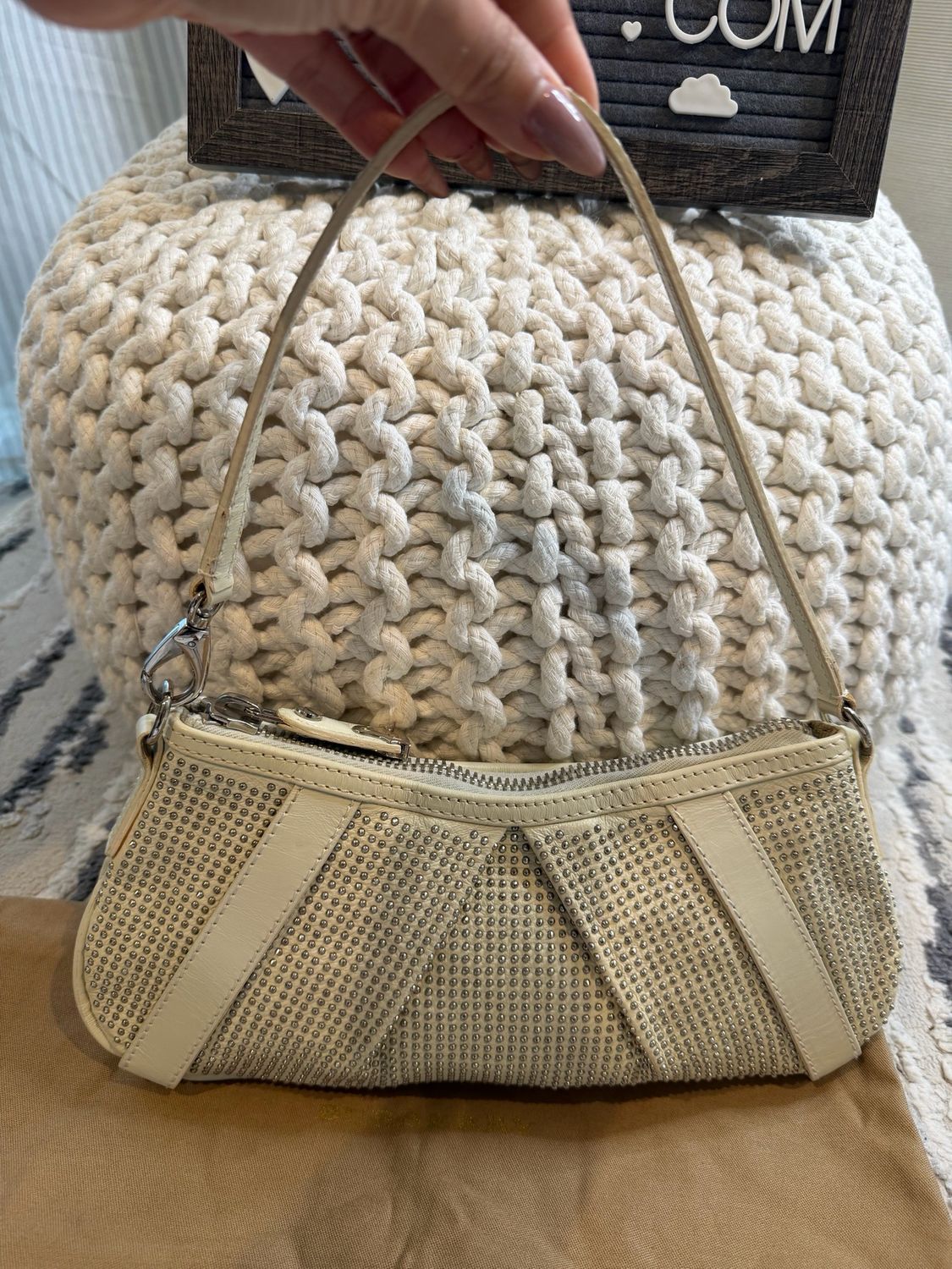 Burberry Hobo Pochette Studded Shoulder Leather