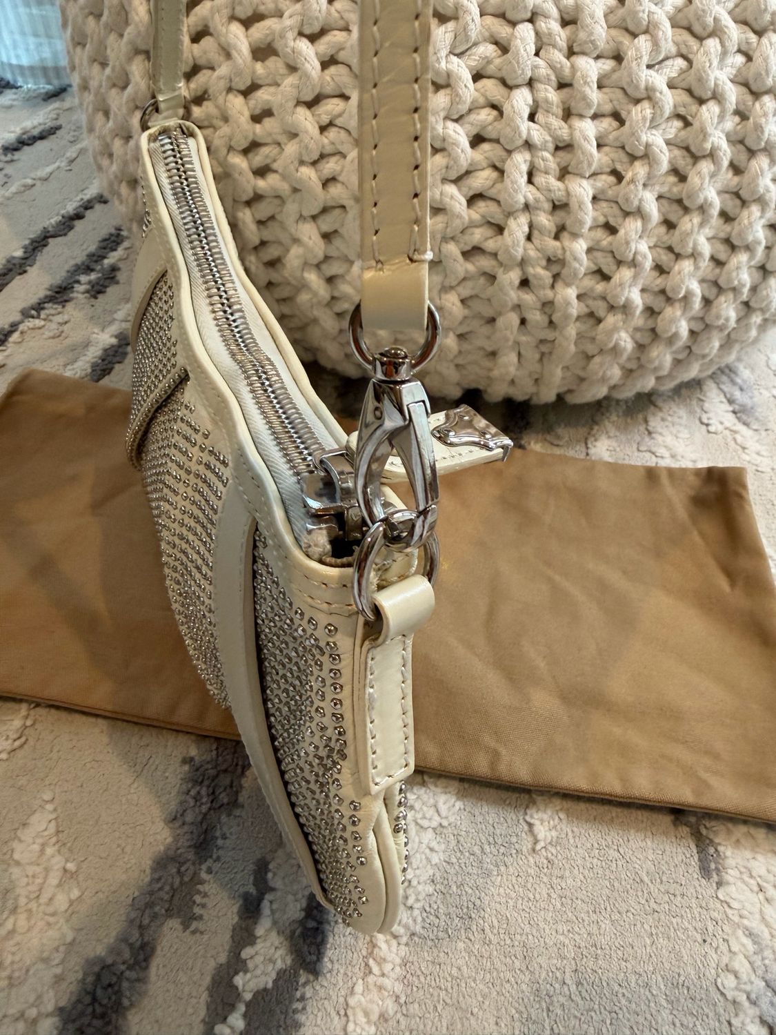 Burberry Hobo Pochette Studded Shoulder Leather