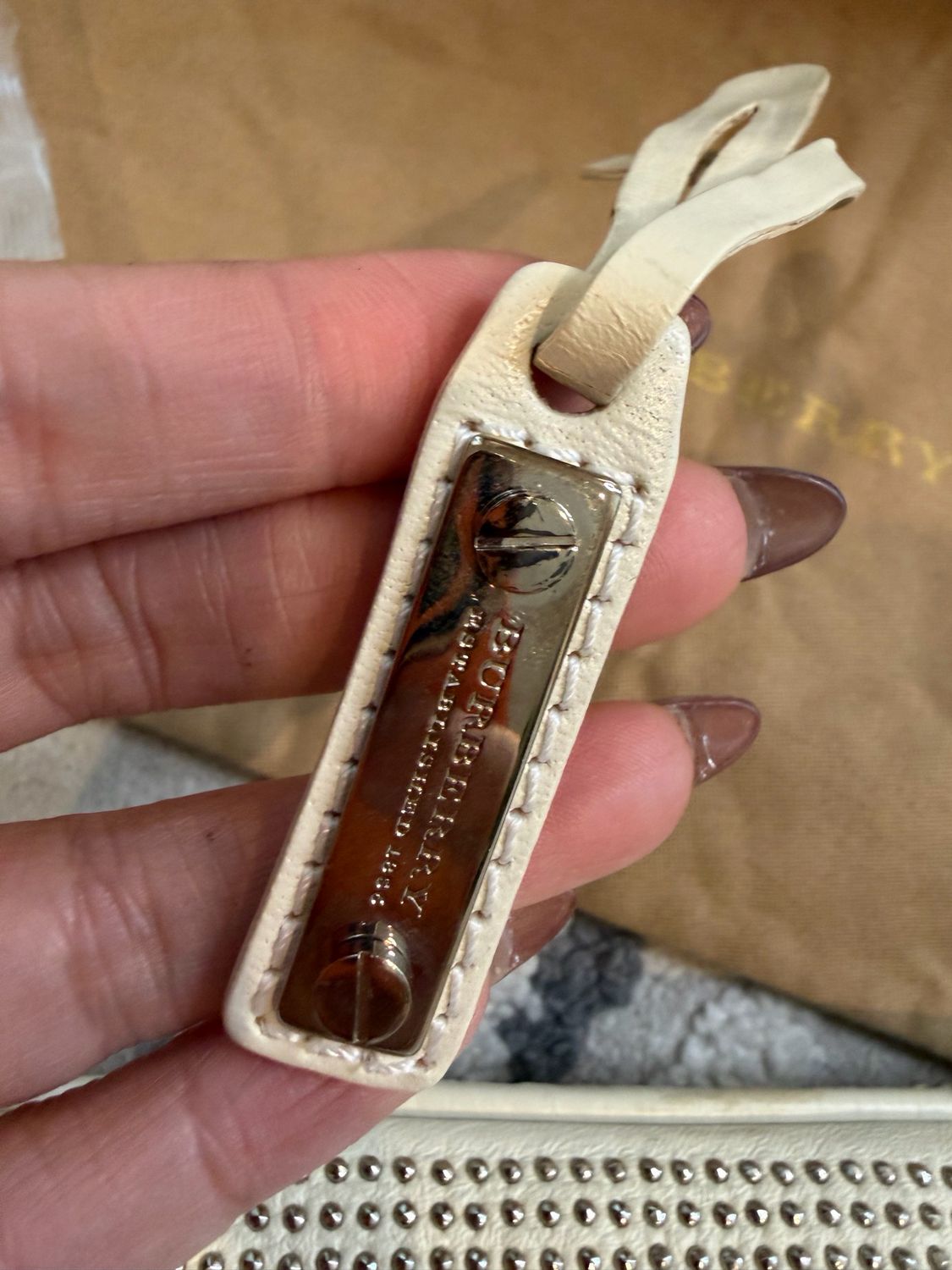 Burberry Hobo Pochette Studded Shoulder Leather