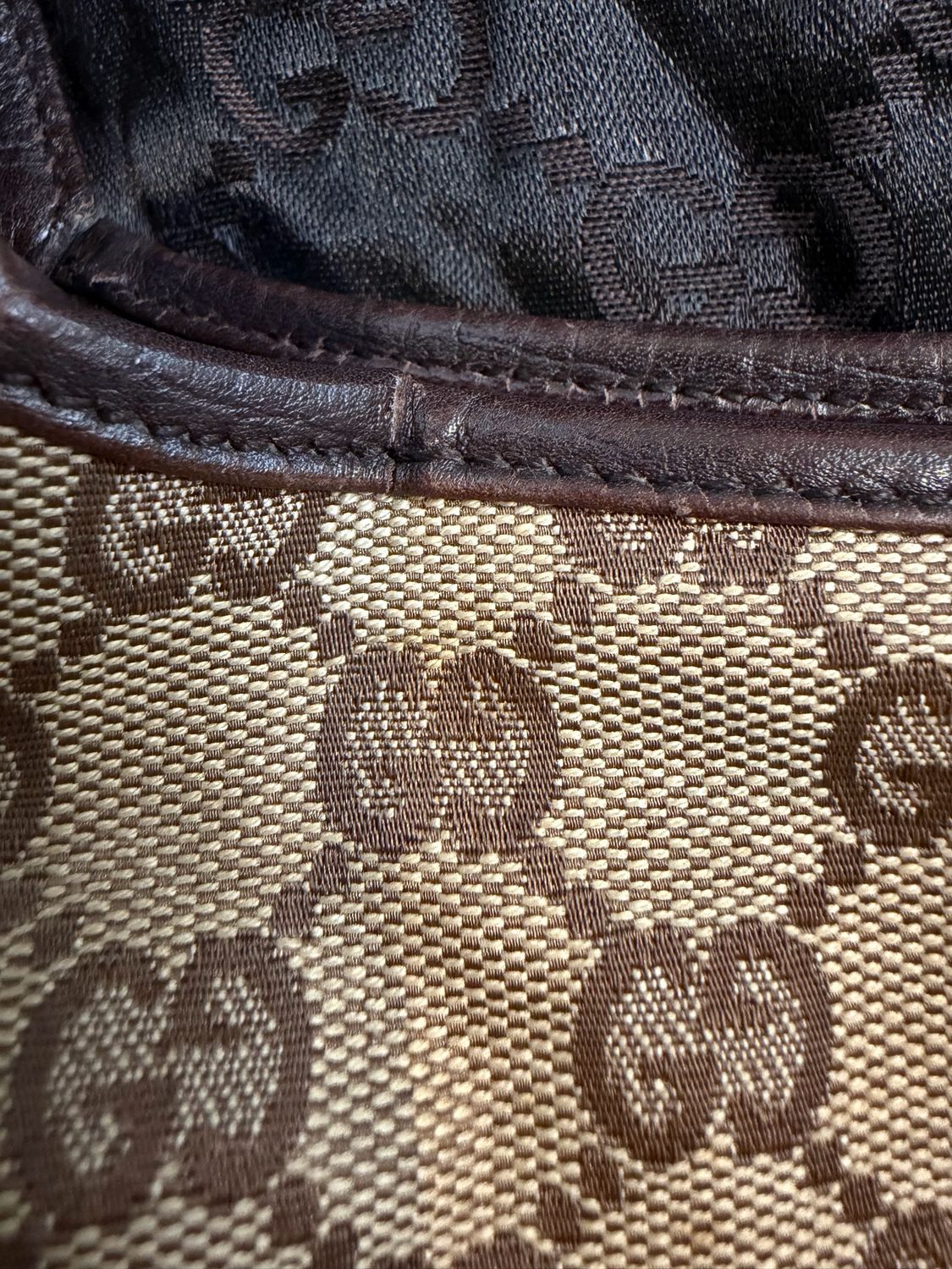 Gucci Jackie Web Hobo Shoulder Monogram Canvas