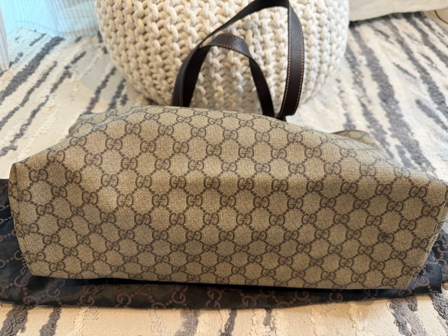 Gucci Supreme Plus Monogram Zipper Tote