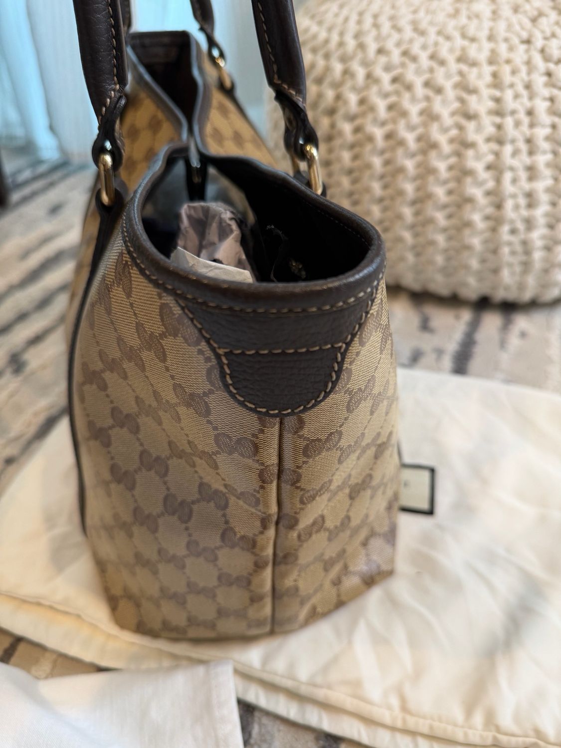 Gucci Monogram Supreme Crystal Tote