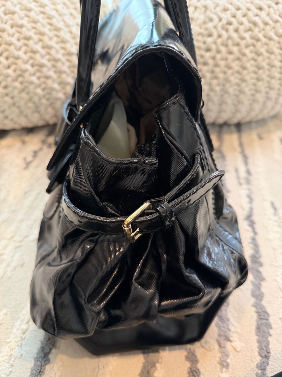 Gucci Britt Dialux Queen Bow Tote Shoulder Black