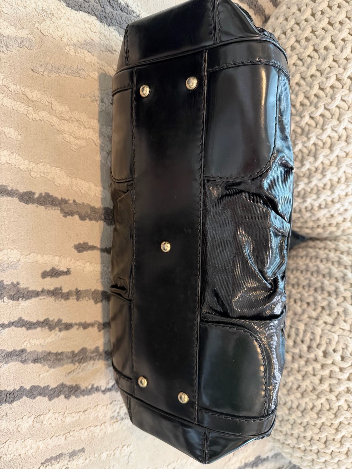 Gucci Britt Dialux Queen Bow Tote Shoulder Black