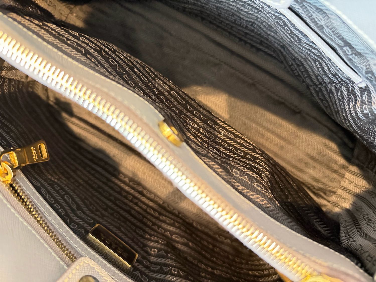 Prada Saffiano Gardeners Tote Crossbody Messenger Gray