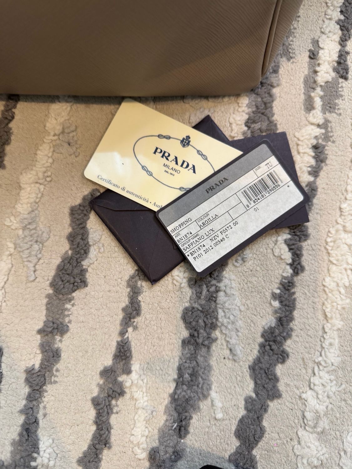 Prada Saffiano Gardeners Tote Crossbody Messenger Gray