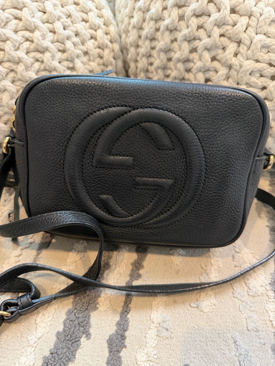 Gucci Pebbled Leather Disco Soho Camera Bag 