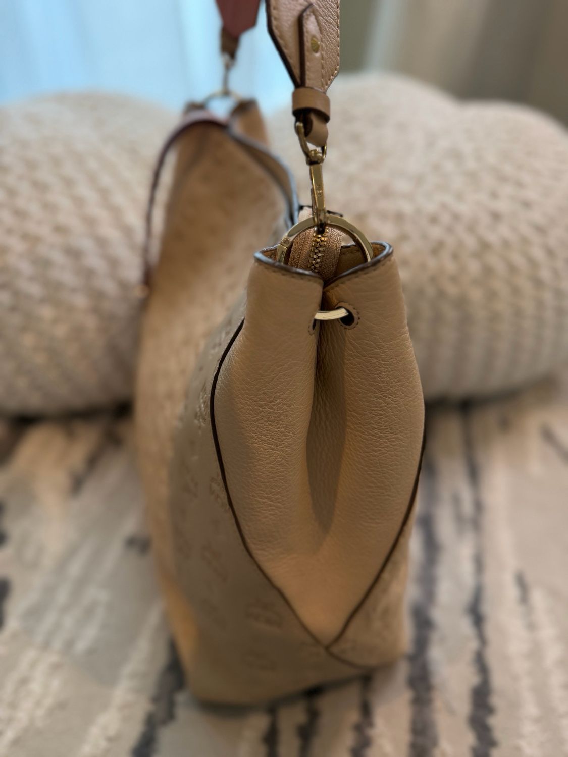 Mcm Visetos Hobo Leather Empreinte Shoulder