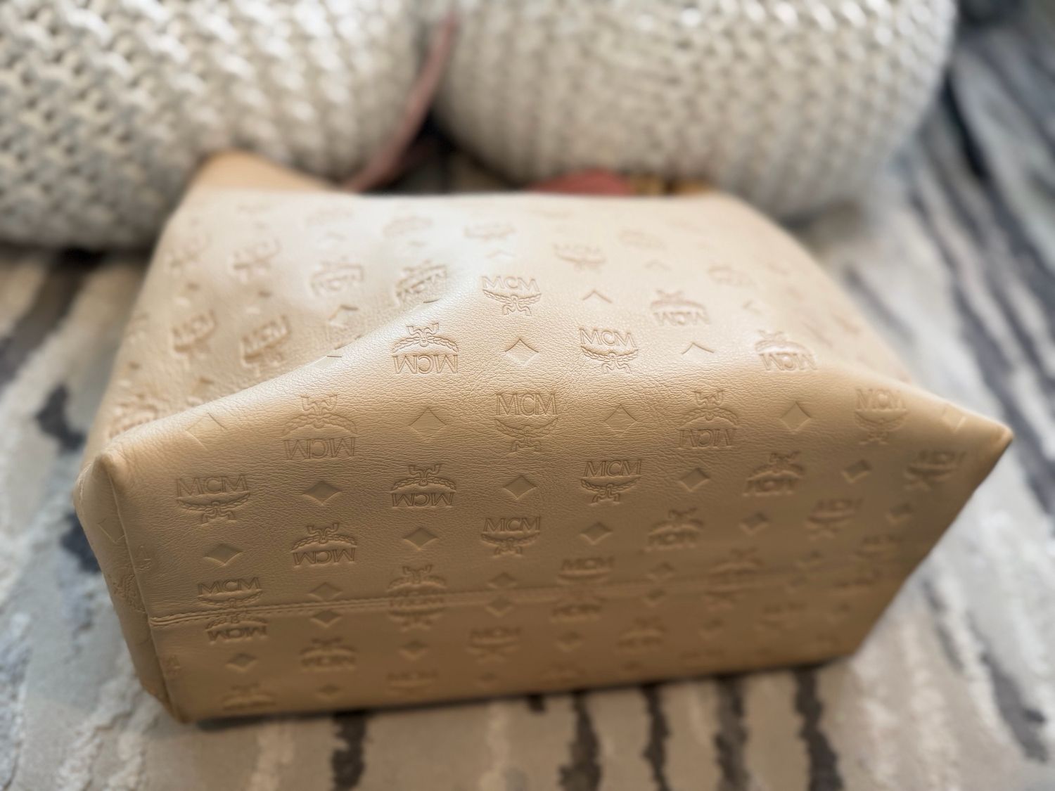 Mcm Visetos Hobo Leather Empreinte Shoulder