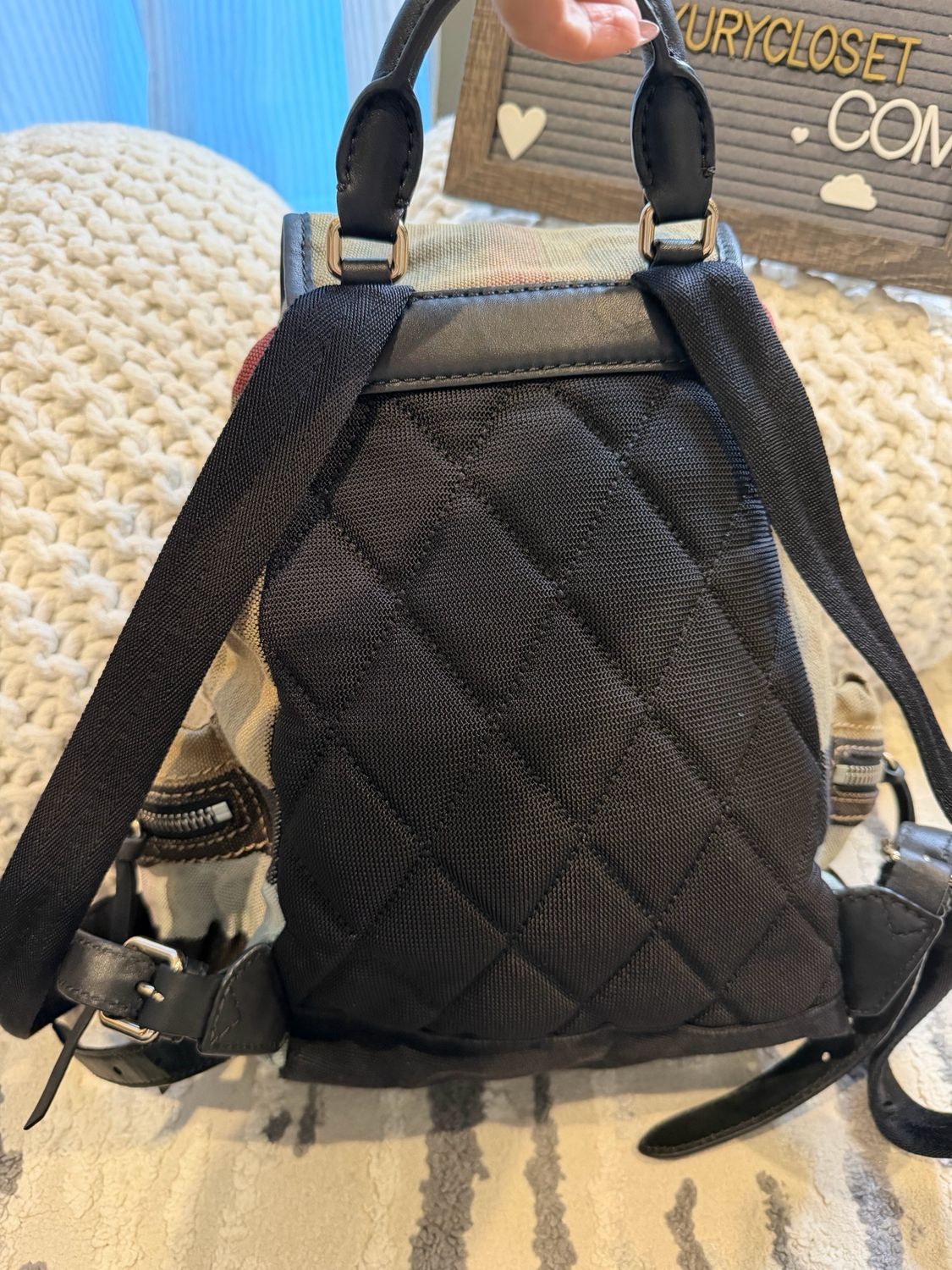 Burberry Mega Check Backpack Rucksack Black