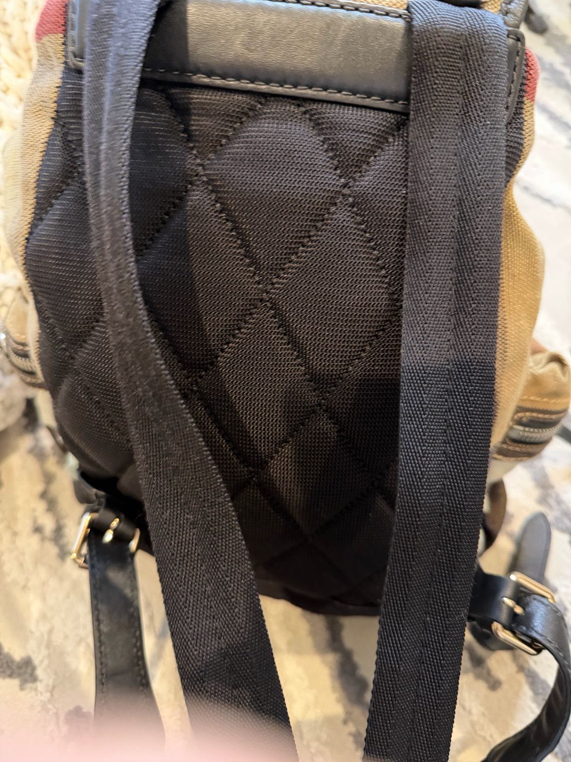 Burberry Mega Check Backpack Rucksack Black