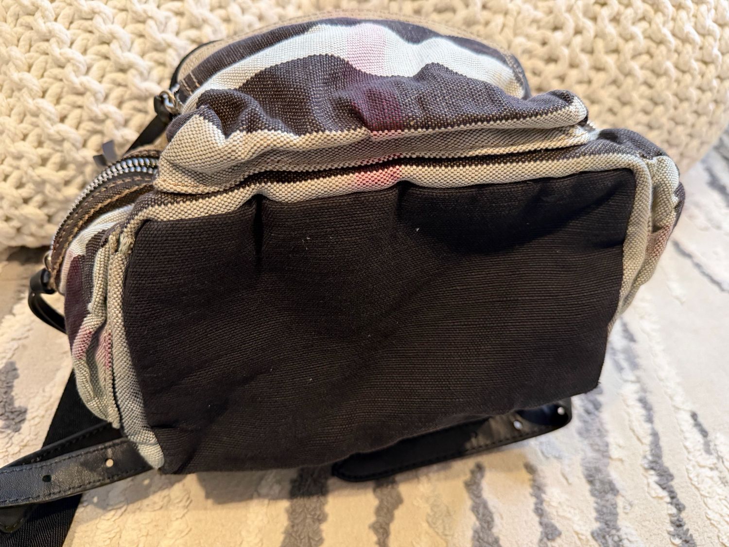 Burberry Mega Check Backpack Rucksack Black