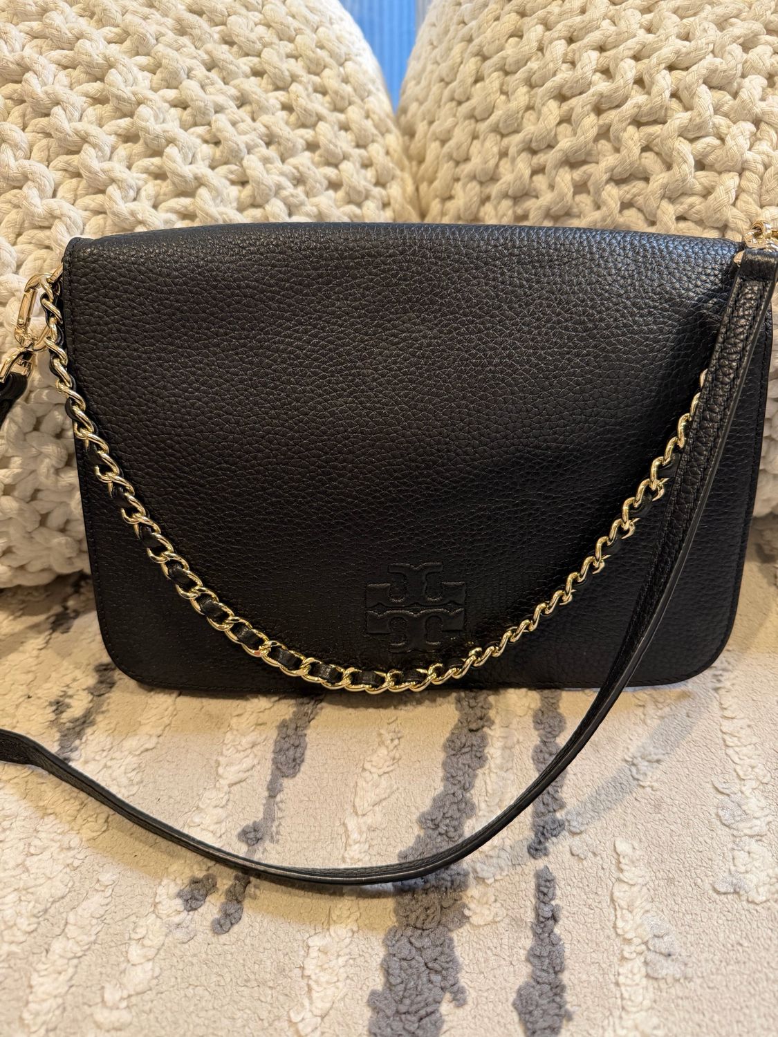 Tory Burch Pebbled Leather Thea Convertible Double Strap