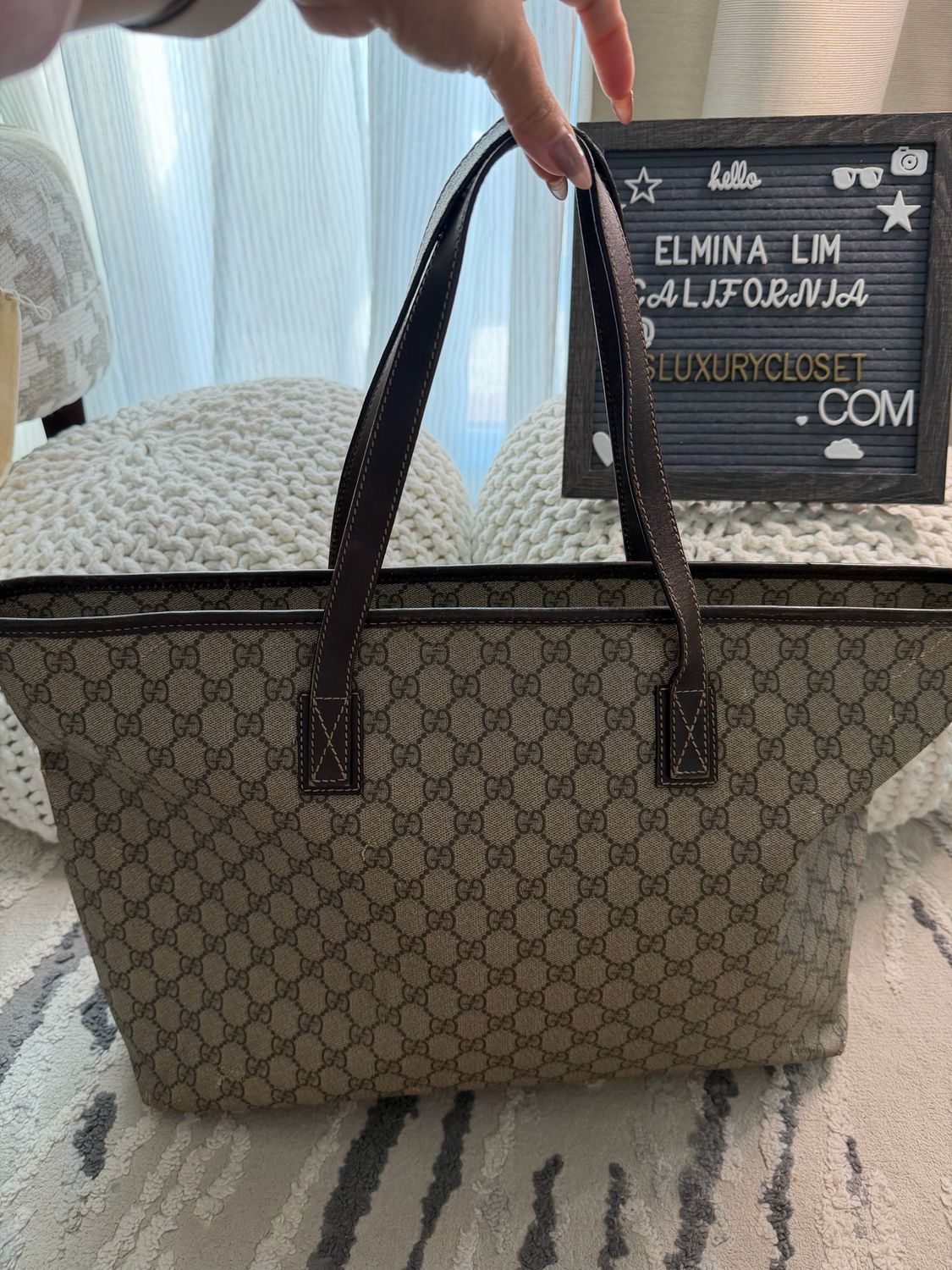 Gucci Monogram Supreme Plus Zipper Tote