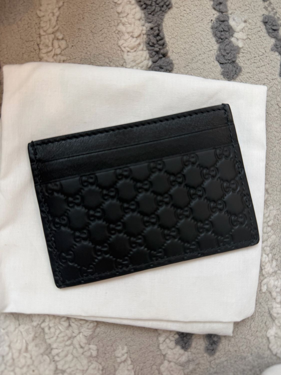 Gucci Microguccissima Leather Black Card Holder