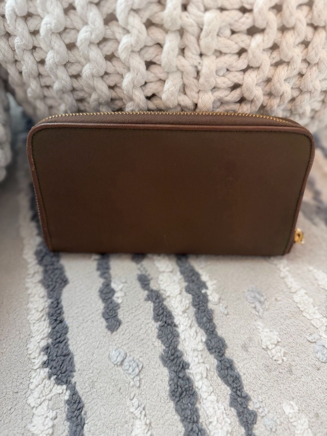 Prada Jacquard Logo Ziparound Long Wallet