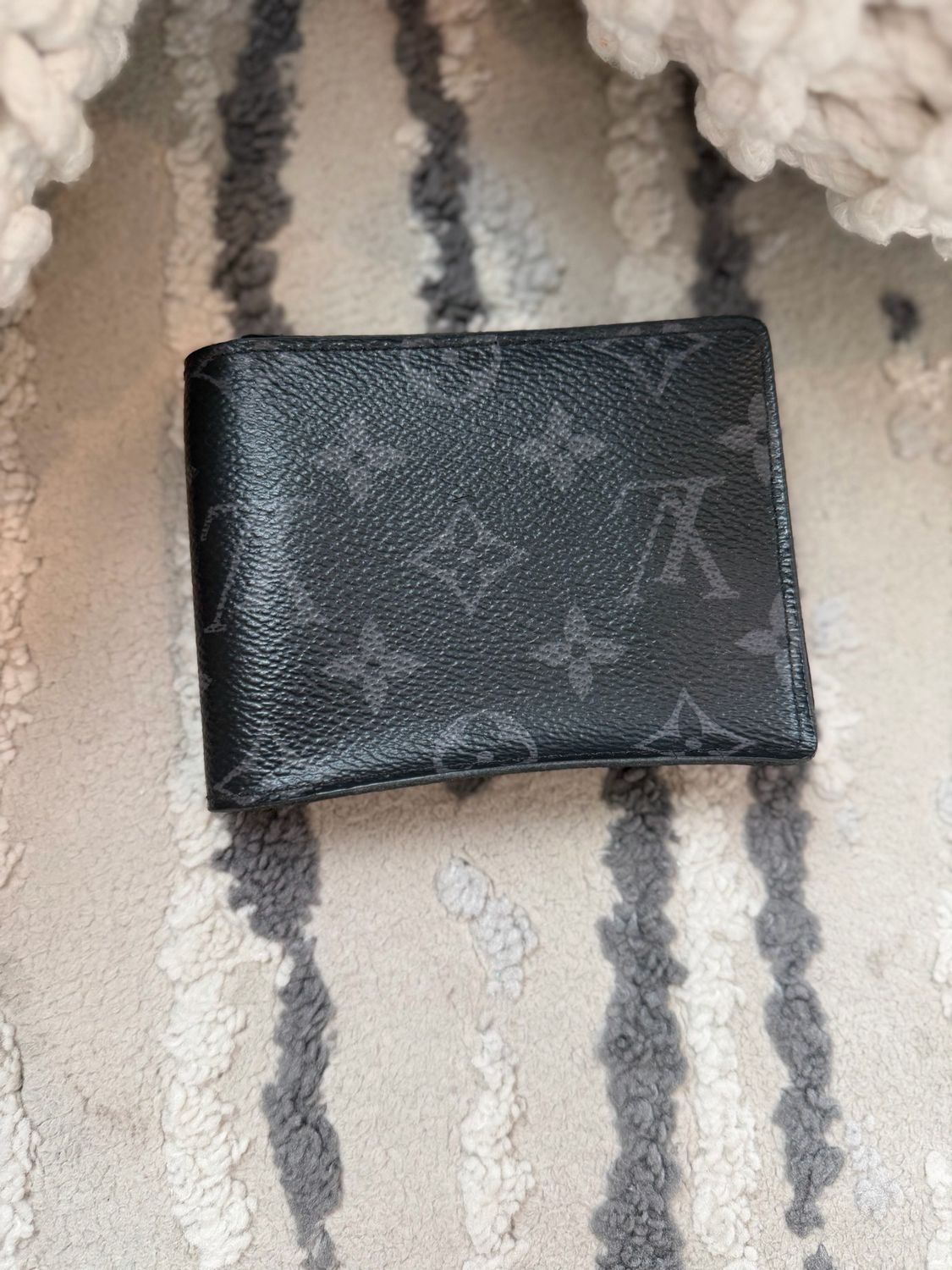 Louis Vuitton Monogram Eclipse Slender Wallet Flap Mens