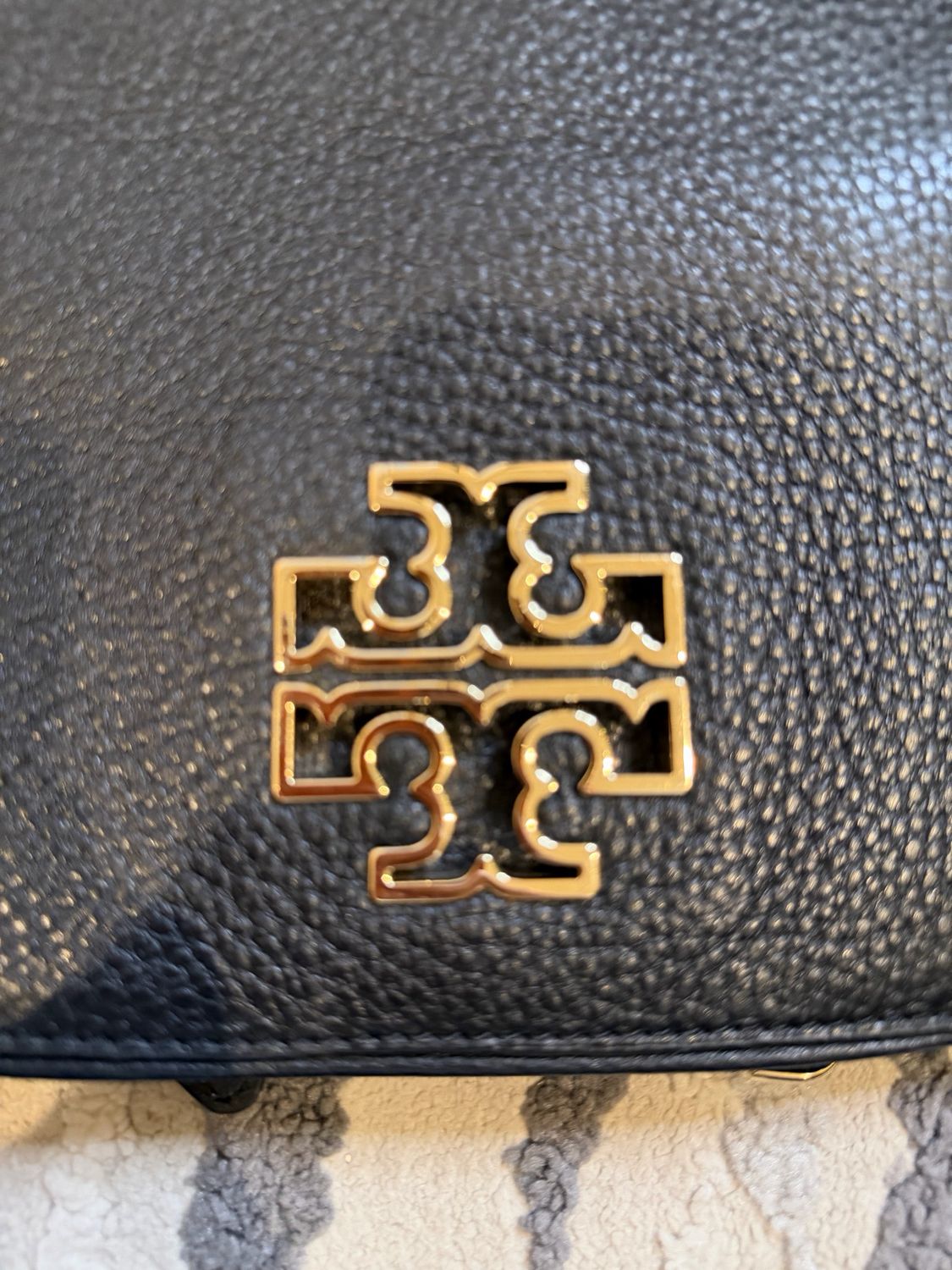 Tory Burch Britten Pebbled Leather Crossbody Clutch