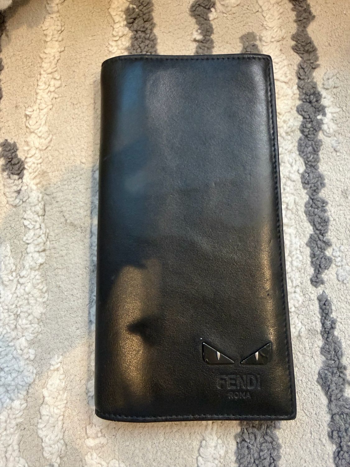 Fendi Monster Black Flap Long Wallet