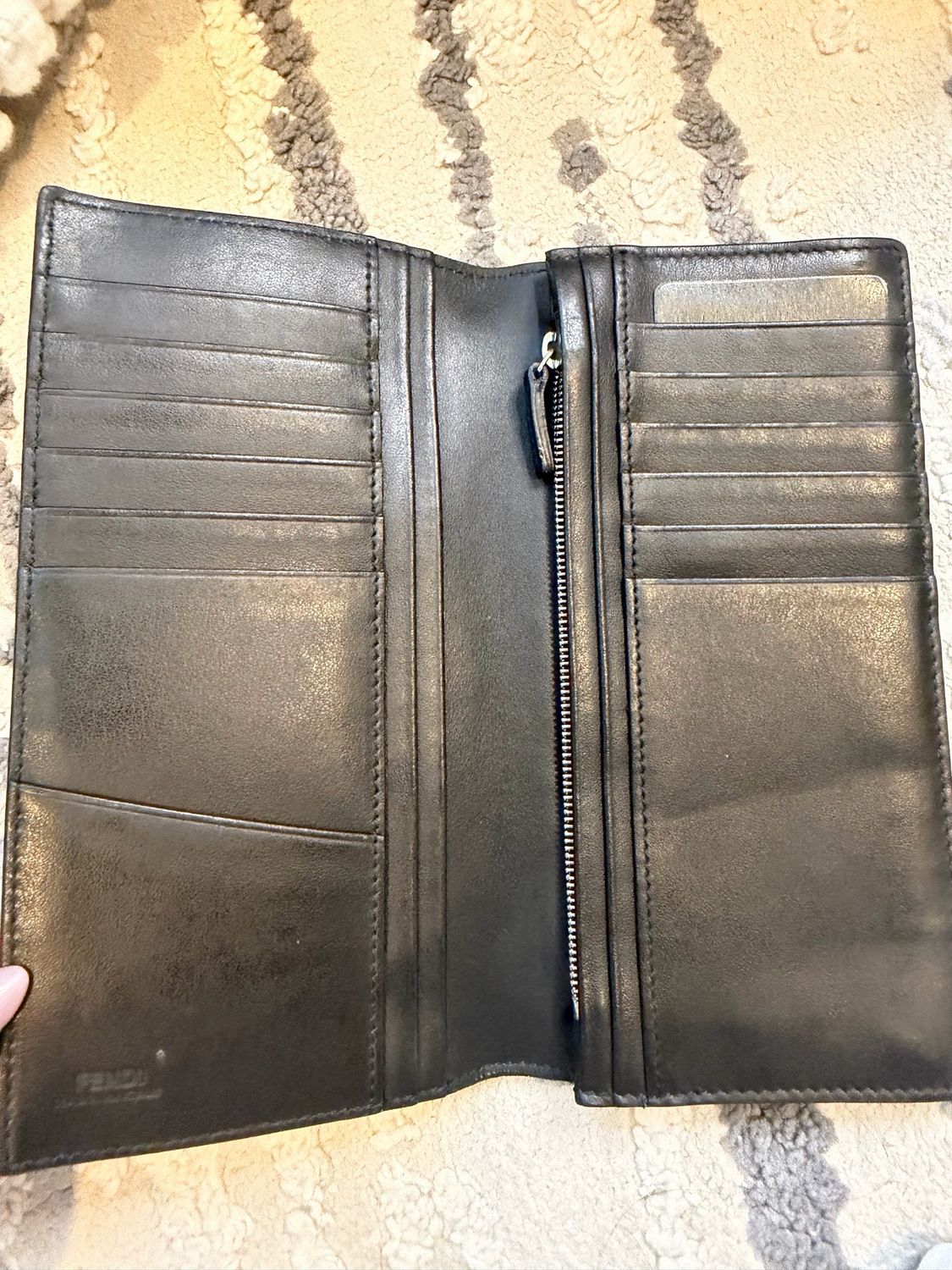 Fendi Monster Black Flap Long Wallet