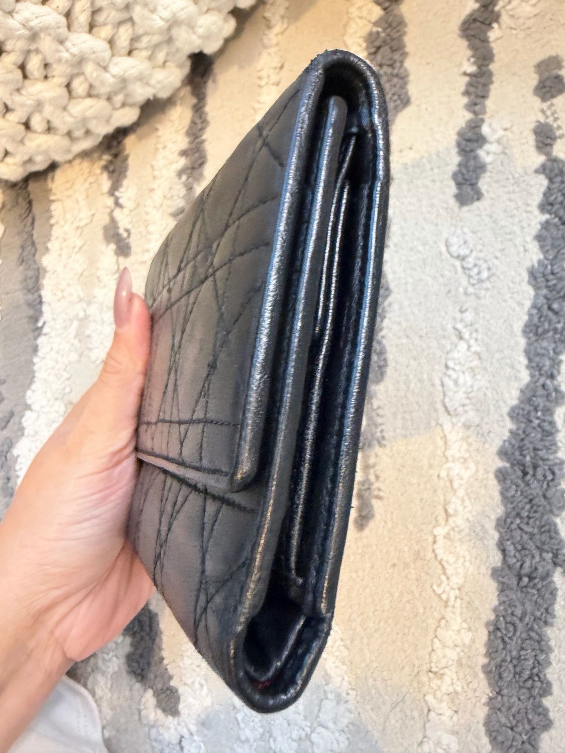 Christian Dior Cannage Trifold Wallet Passport Holder