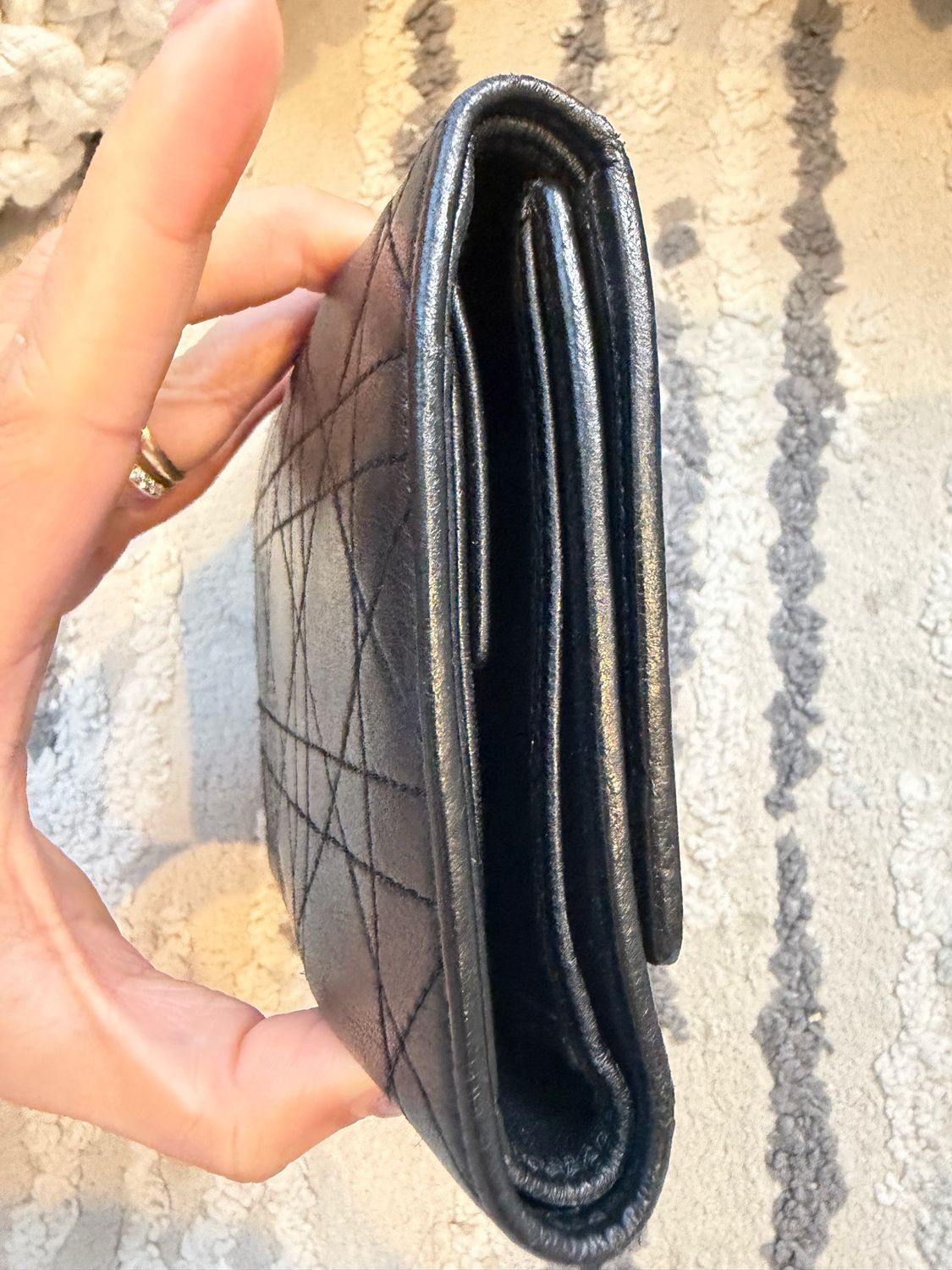 Christian Dior Cannage Trifold Wallet Passport Holder