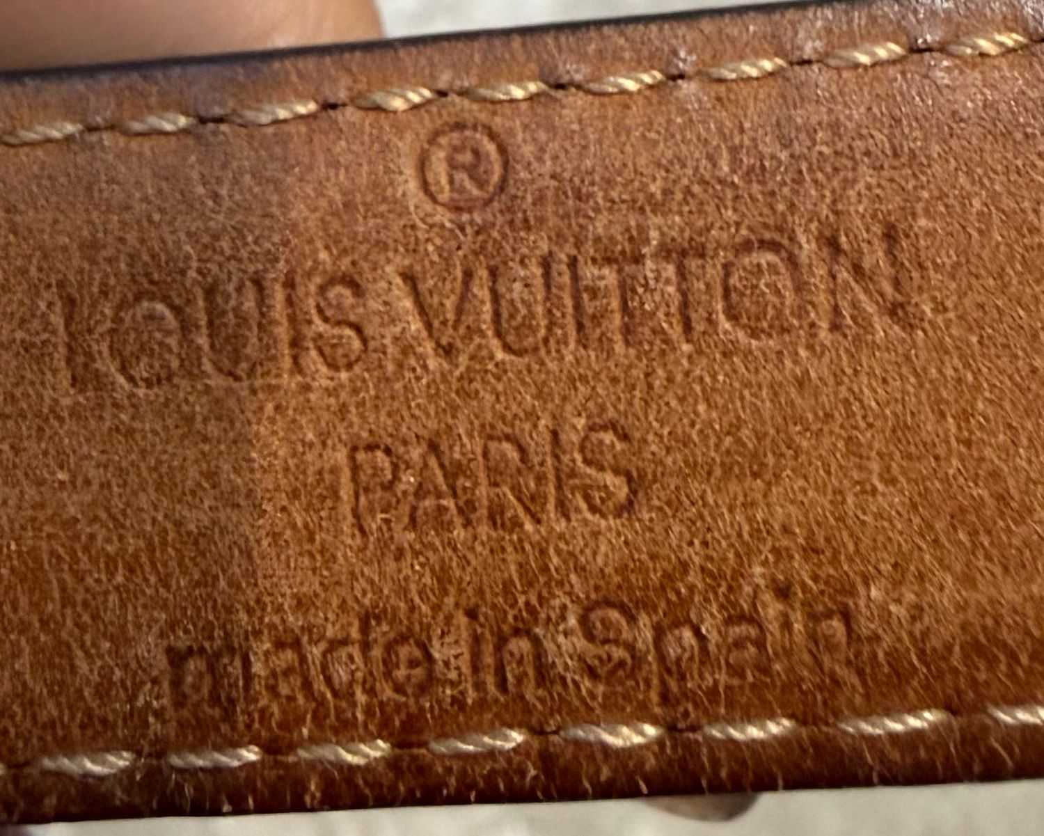 Louis Vuitton Monogram Santur Skinny Belt 90/36