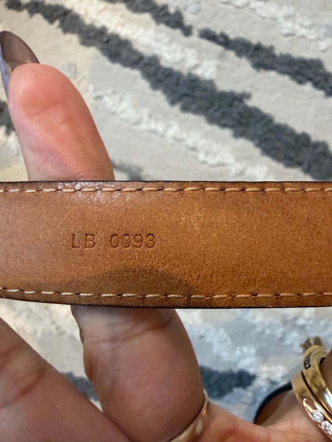 Louis Vuitton Monogram Santur Skinny Belt 90/36