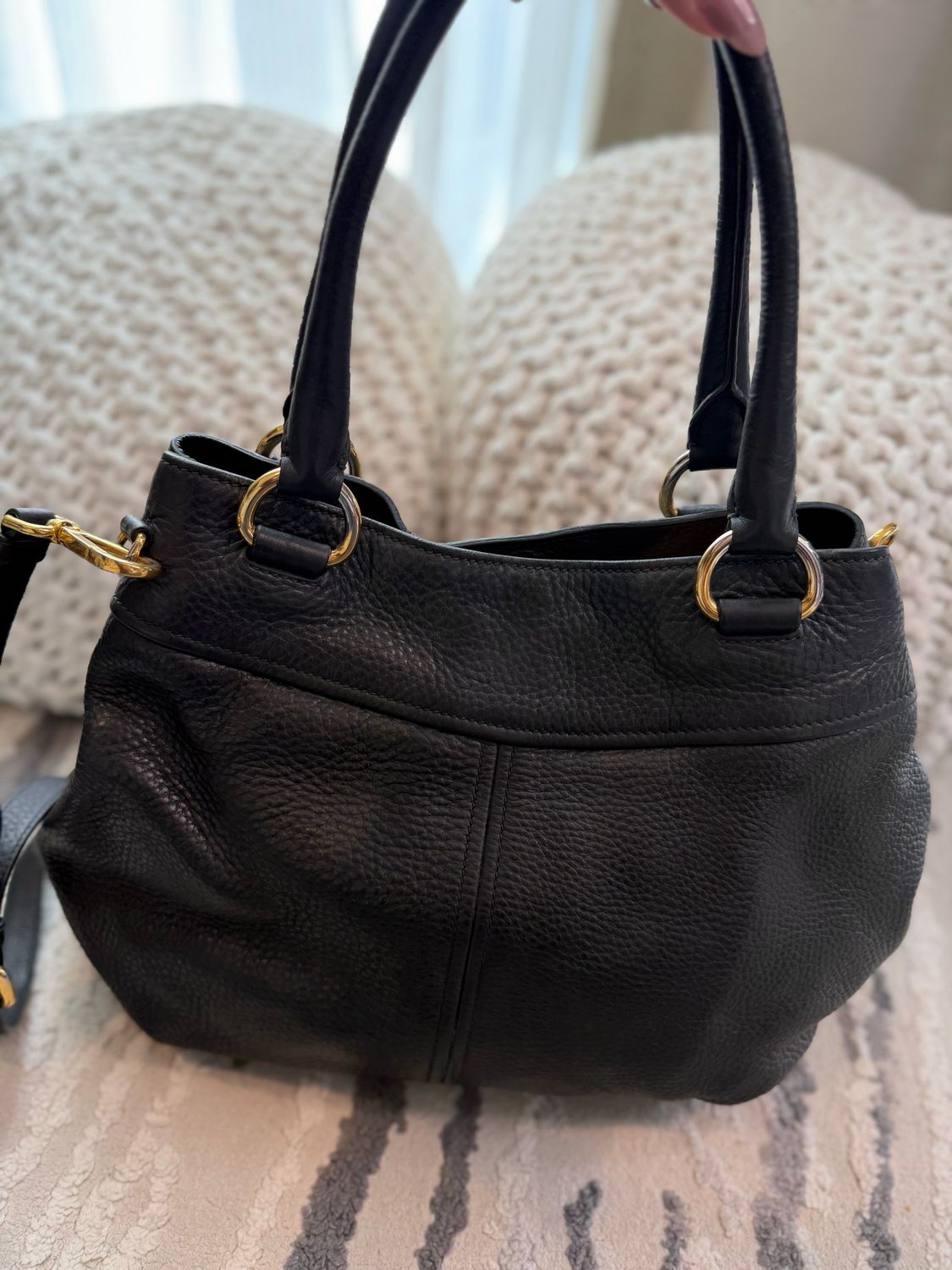 Prada Vitello Daino Convertible Tote Sling Messenger Crossbody