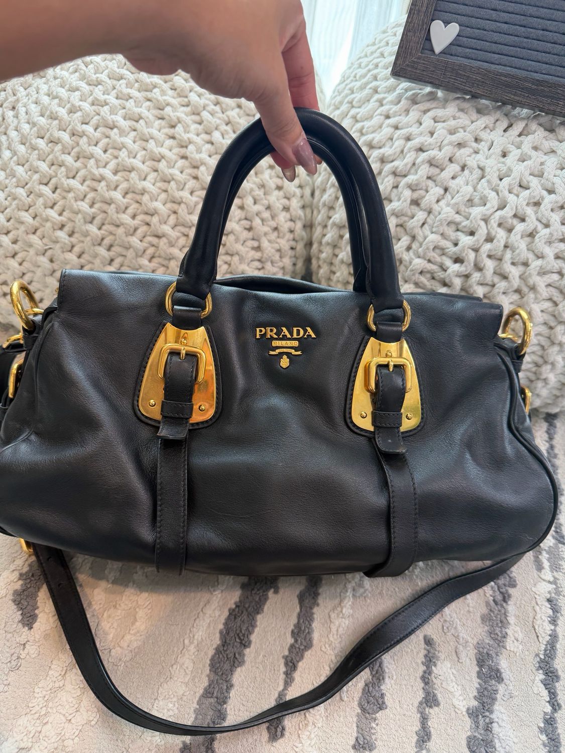 Prada Bauletto Soft Calf Convertible Crossbody