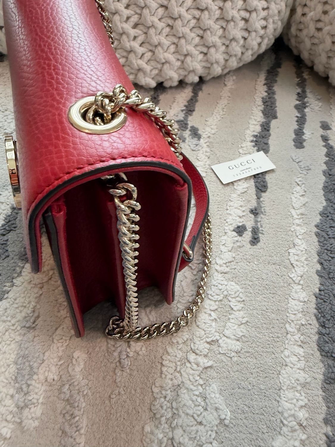 Gucci Pebbled Leather Crossbody Dollar Interlocking