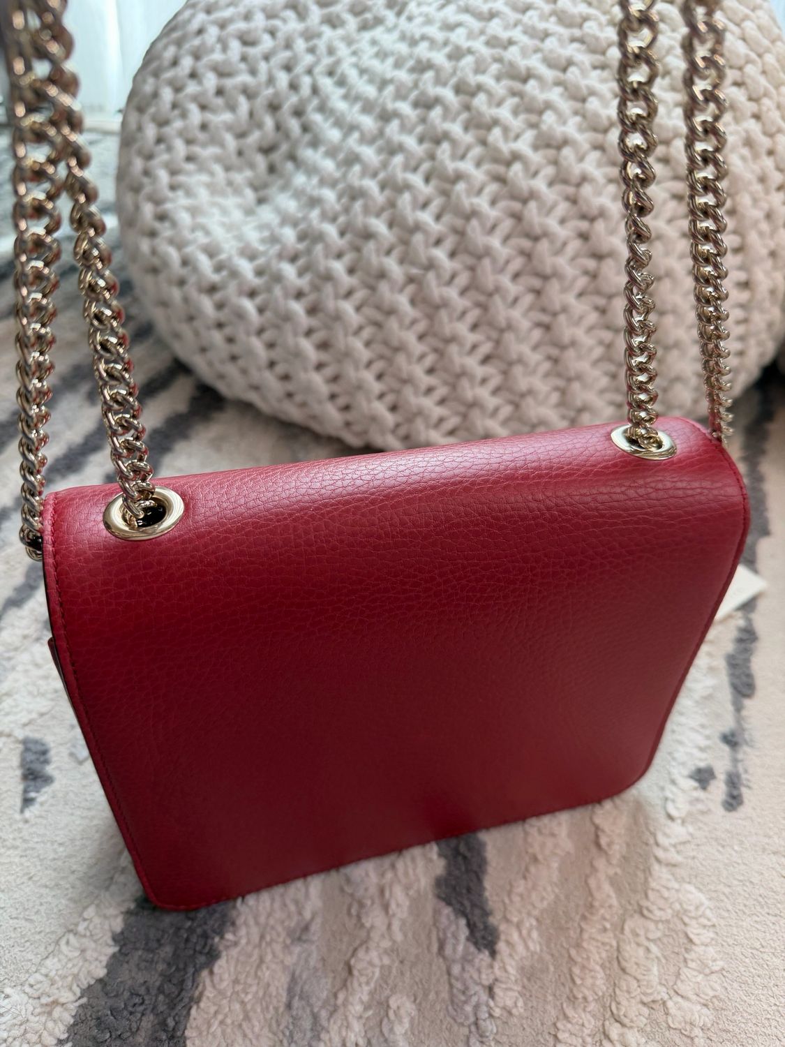 Gucci Pebbled Leather Crossbody Dollar Interlocking