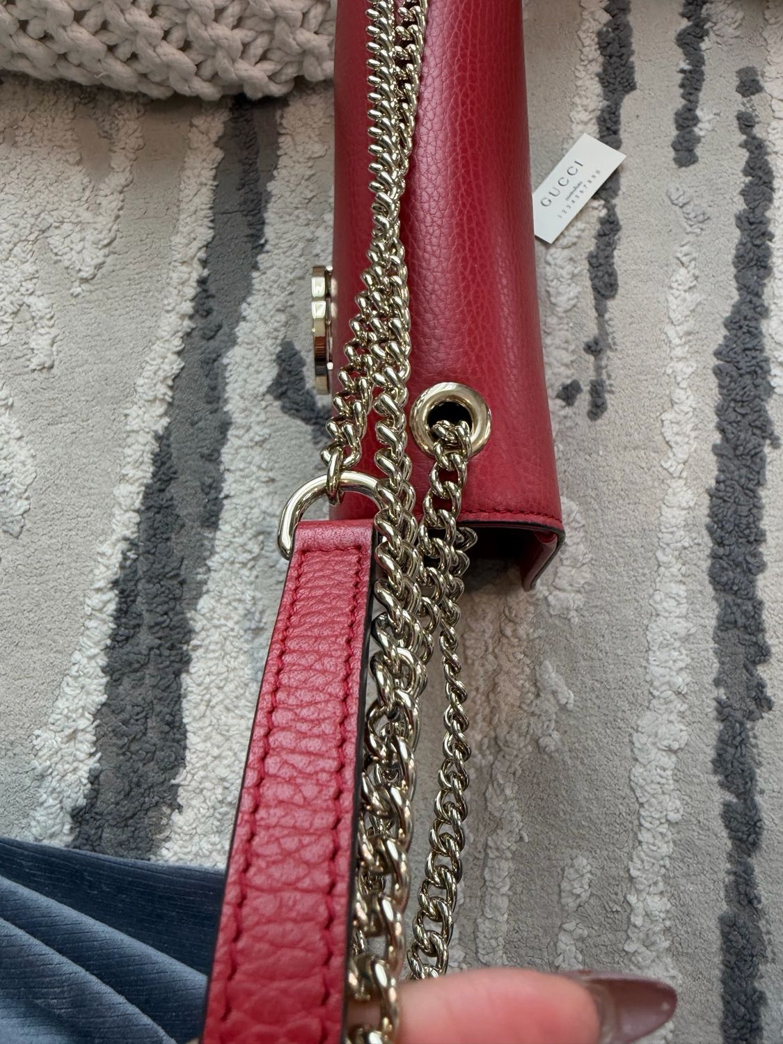 Gucci Pebbled Leather Crossbody Dollar Interlocking