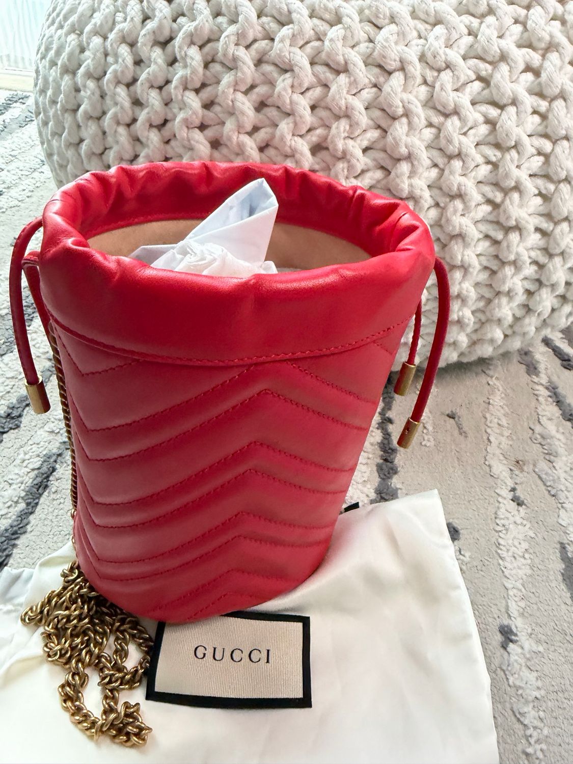 Gucci Marmont Bucket Crossbody Chain Strap