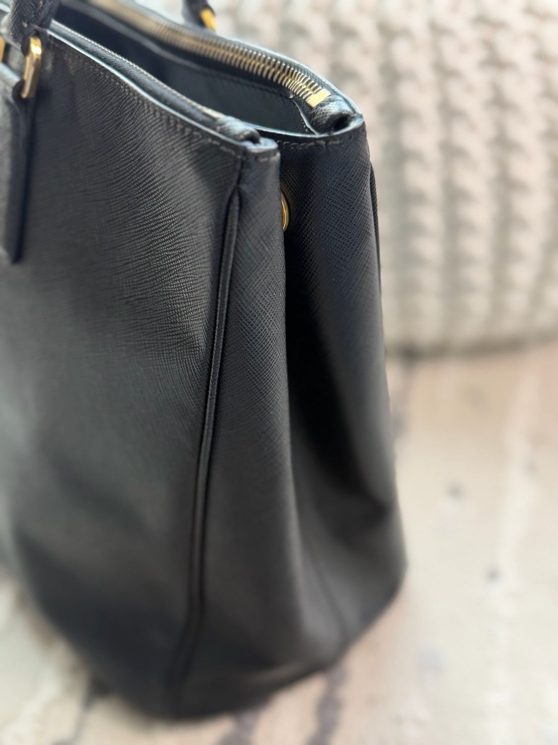 Prada Galleria Double Zipper Black