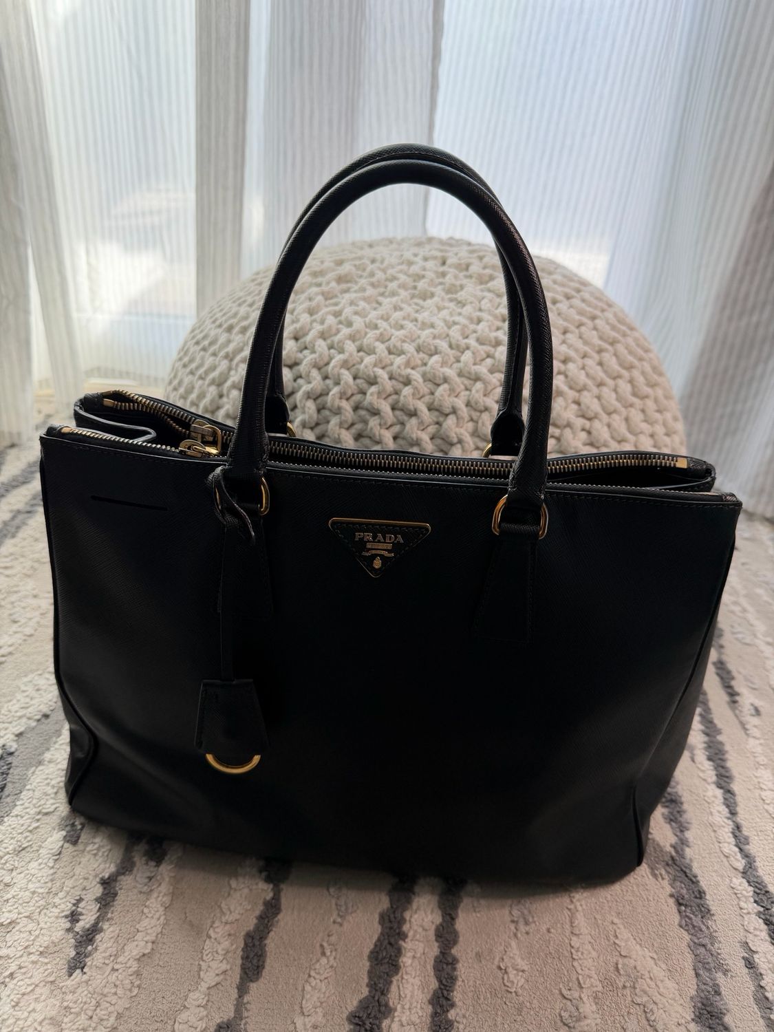 Prada Galleria Double Zipper Black