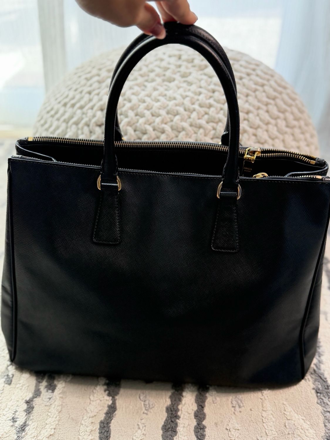 Prada Galleria Double Zipper Black