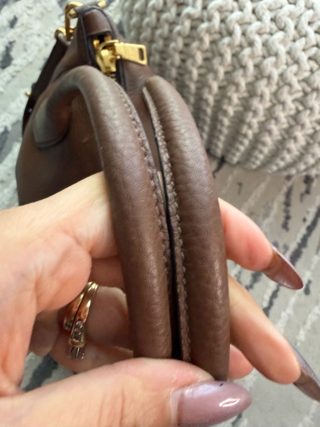 Prada Vitello Daino Zipper Crossbody Messenger