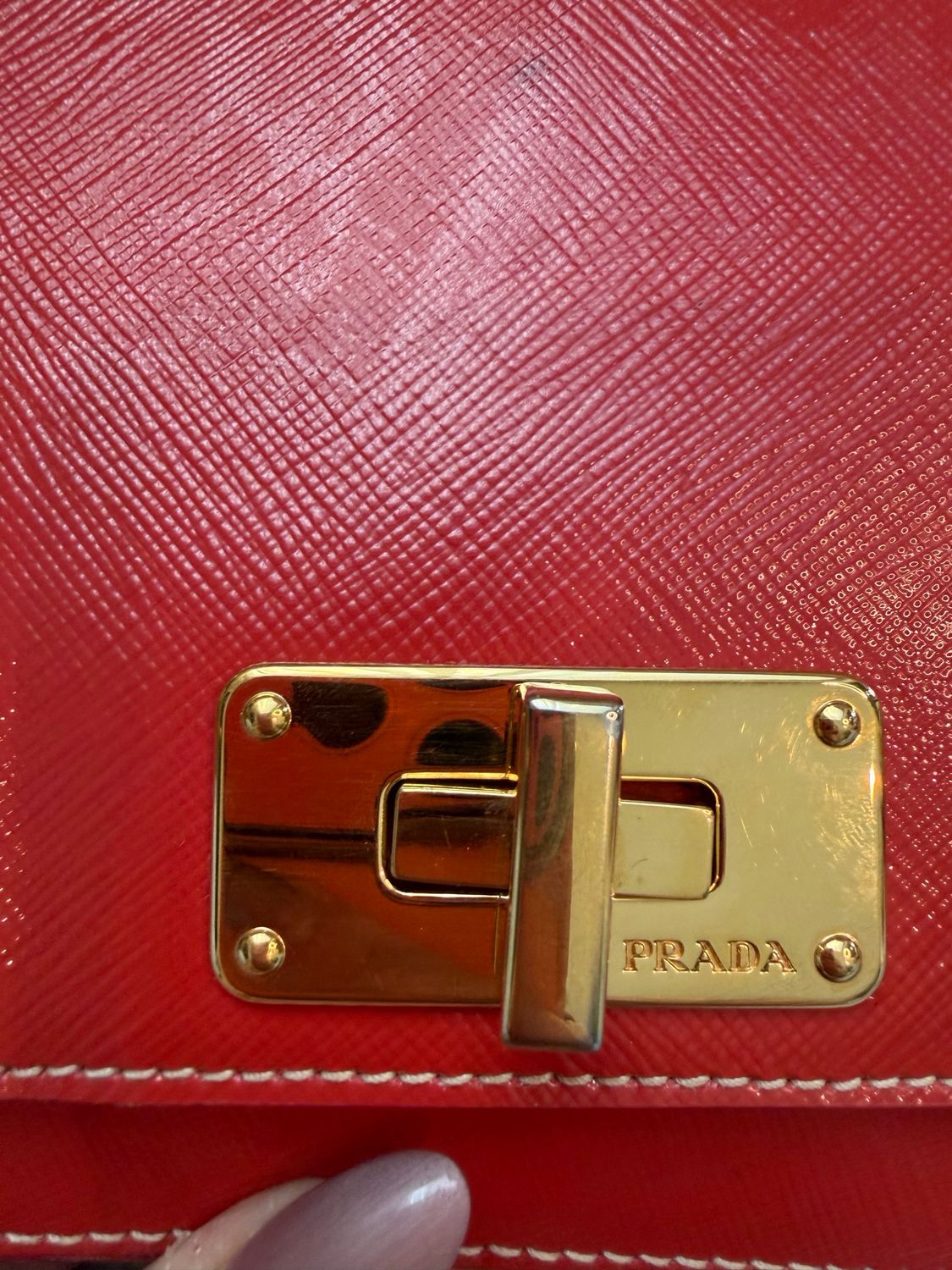 Prada Saffiano Turnlock Flap Vernice Crossbody
