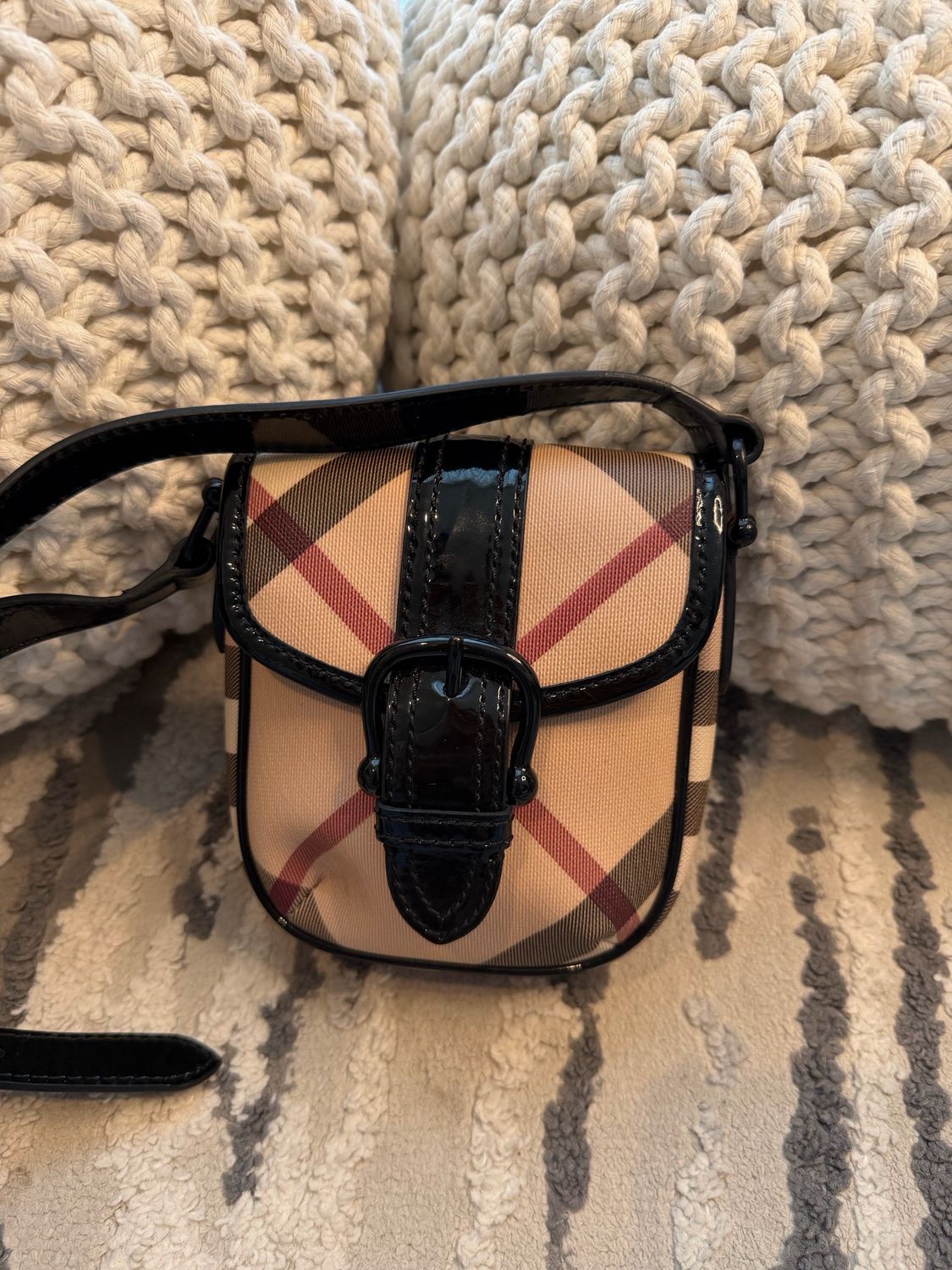 Burberry Flap Messenger Nova Check Crossbody Messenger
