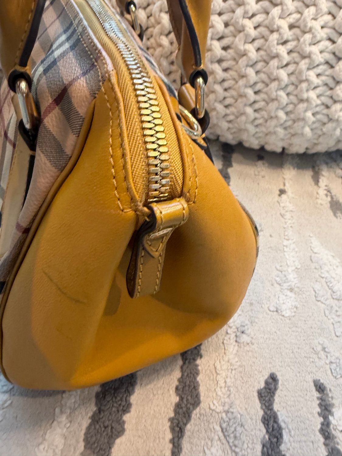 Burberry Panel Blaze Boston Top Handle Satchel Tote