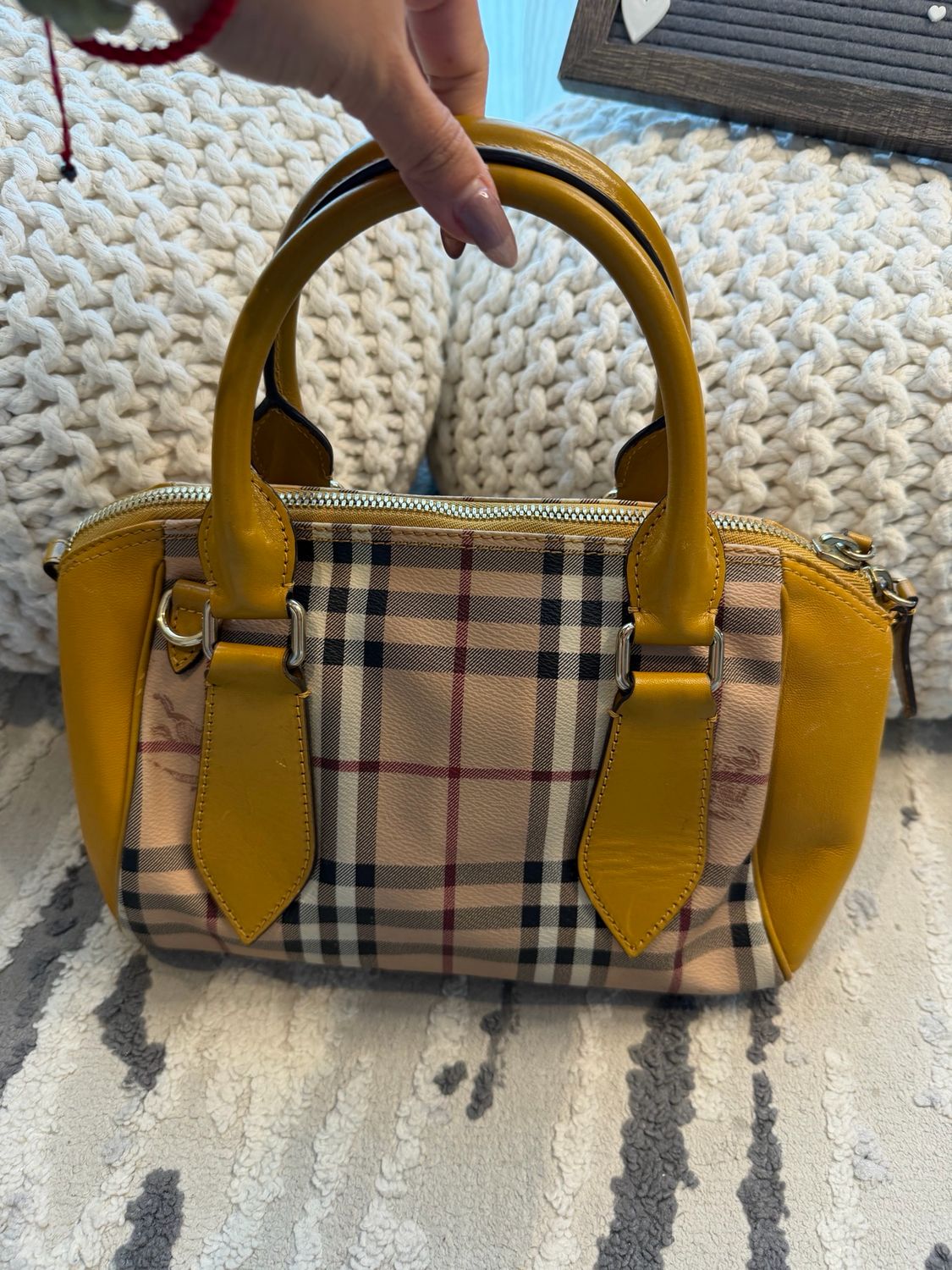 Burberry Panel Blaze Boston Top Handle Satchel Tote