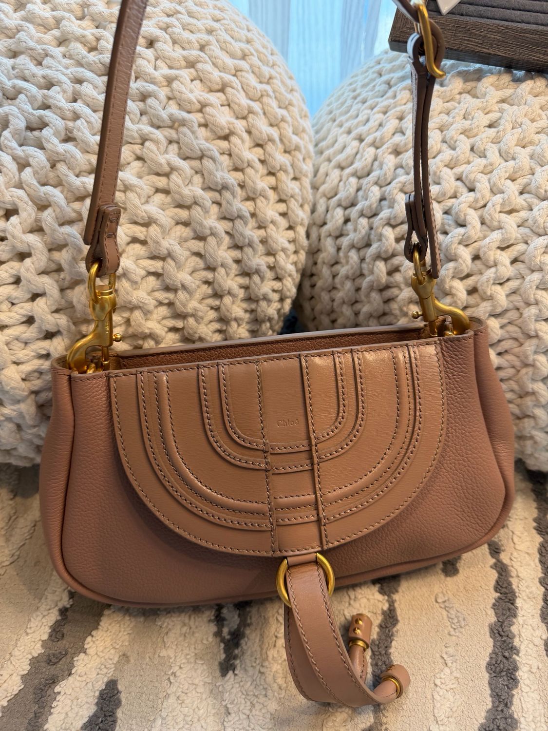 Chloe Marcie Hobo Shoulder Pebbled Leather 