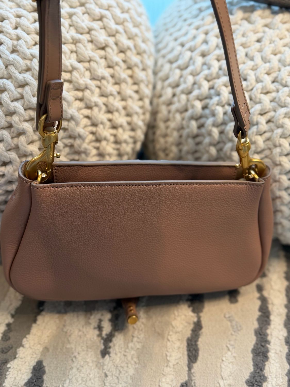 Chloe Marcie Hobo Shoulder Pebbled Leather 